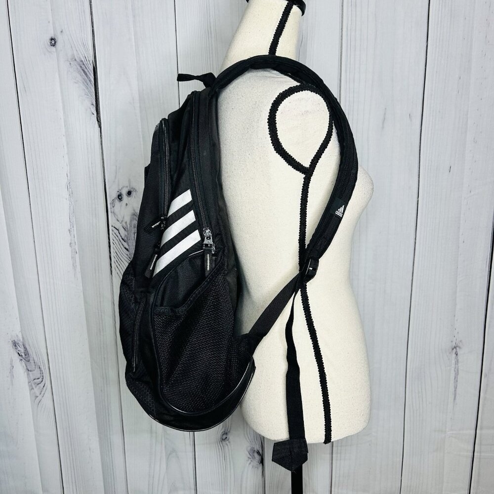 Adidas Black Solid Polyester Logo Medium Backpack… - image 4